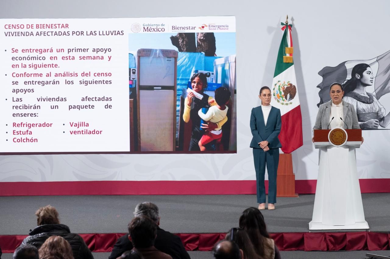 Bienestar inicia censo casa por casa en zonas afectadas por las lluvias en cinco estados